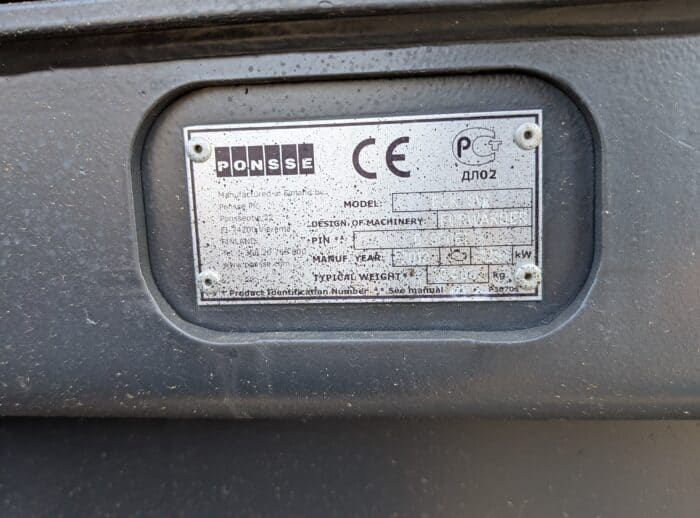 PONSSE ELK 8W 2013 Plakette PONSSE ELK 8W 2013r. tabliczka